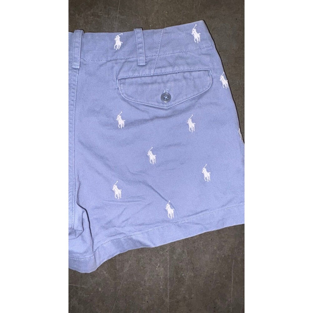 Polo Ralph Lauren Shawna Shorts! Dusty Blue W White Polo Players All Over Size 2 - Picture 6 of 7